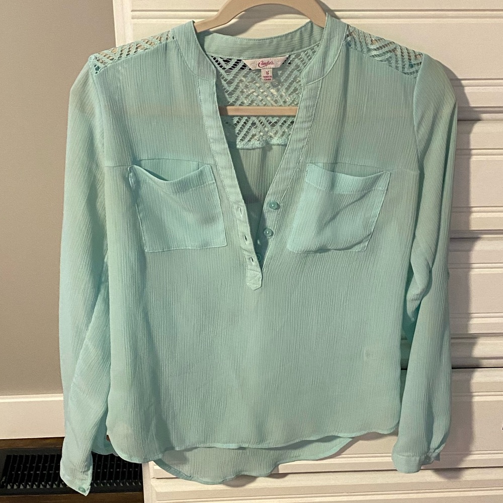 Pretty Mint Sheer Blouse